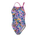 スピード Speedo 【 Club Training Placement Digital V-Back Swimsuit Women Blue/Mango 】...