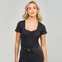 シックシルク Siksilk 【 Short Sleeve Bodysuit Womens Women Black 】 Sleeve スリーブ ボディースーツ ...