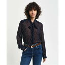 ガント Gant 【 Reg Dot Print Bow Blouse Evening Bl Women Evening Blue 】 レディースファッション ...