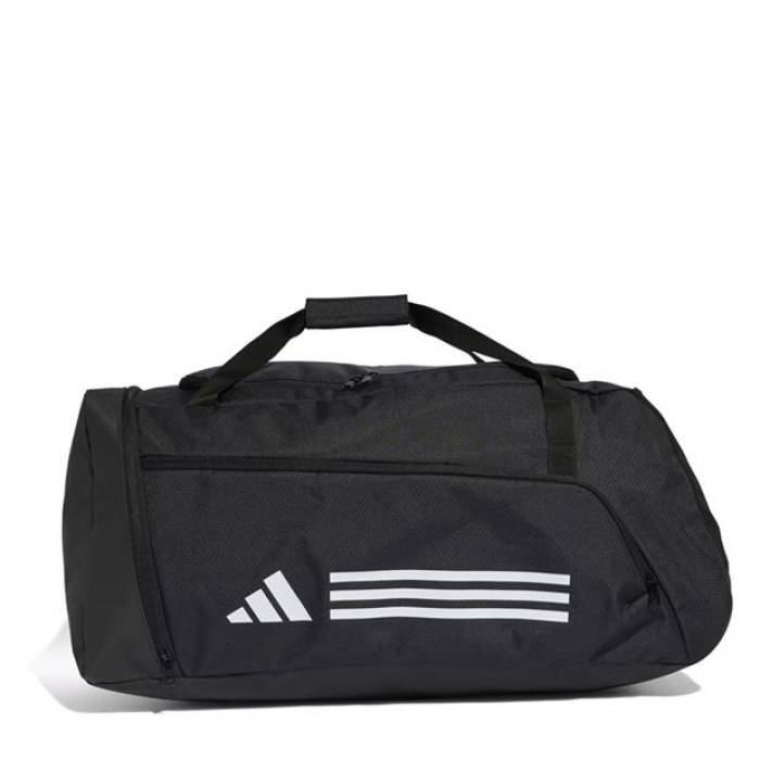 アディダス Adidas 【 Essentials 3-Stripes Duffel Bag Large Unisex Black/White 】 ダッフル バッグ バッグ 小物 ブランド雑貨 バッグ メンズバッグ ボストンバッグ ユニセックス 黒色 ブラック 白色 ホワイ