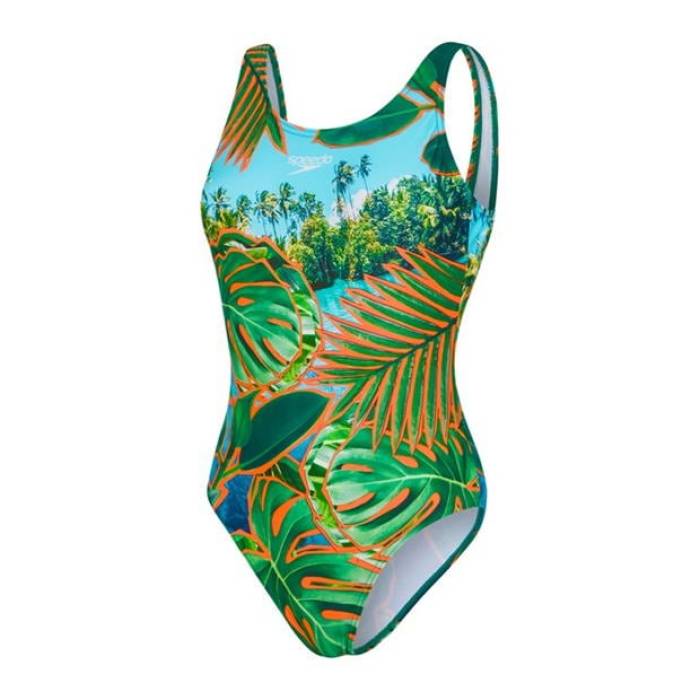 スピード Speedo 【 Digi U-Bk 1Pc Ld99 Women Green/Blue 】 スポーツ アウトドア 水泳 競技水着 レディース競技水着 レディース green 緑・グリーン 青色 ブルー