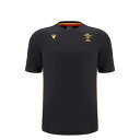 Macron 【 Wales Rugby Union T-Shirt 2024 Juniors Kids Blk/Gol/Red 】 ラグビー Union ユニ...