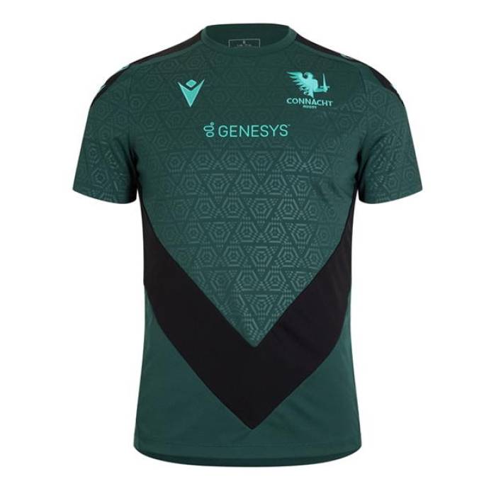 Macron 【 Connacht Training Shirt 2024 2025 Adults Men Dark Green 】 トレーニング メンズファッション トップス Tシャツ カットソー メンズ green 緑・グリーン