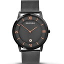 セコンダ Sekonda 【 Carter 38Mm Grey Watch Round Case Dark Grey Dial Unisex 】 灰色 グレー ...