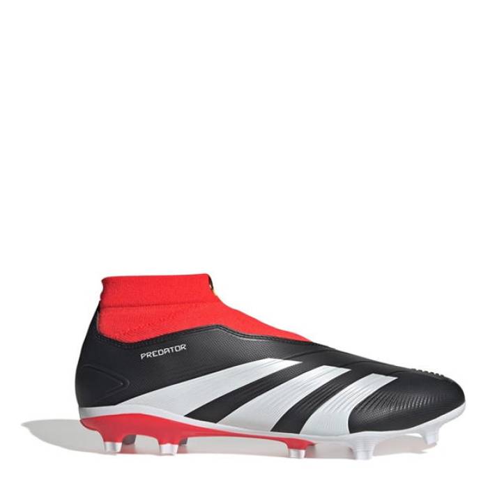 アディダス Adidas 【 Predator 24 League Laceless Firm Ground Football Boots Men Black/White/Red 】 プレデター フットボール ブーツ スポーツ アウトドア サッカー フットサル サッカー シューズ スパイク メン