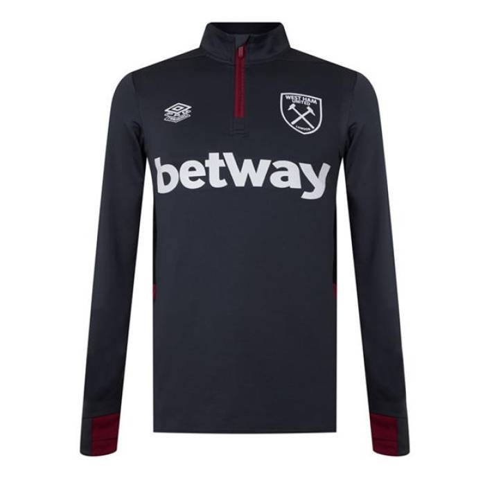 アンブロ Umbro 【 West Ham Midlayer Top Men Crbn/Blk/Claret 】 スポーツ アウトドア サッカー フットサル メ...