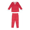 Miso 【 Fairisle Waffle Pyjama Set Infants Kids Red 】 ワッフル パジャマ キッズ ベビー マタニティ キッズファッション ナイトウェア ルームウェア パジャマ ジュニア キッズ Red 赤・レッド(4)