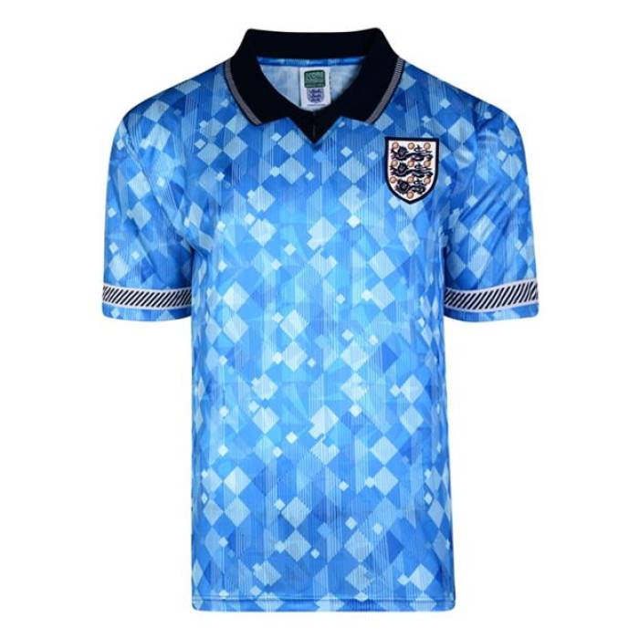 Score Draw 【 England 1990 Third Shirt Adults Men Blue 】 スポーツ アウトドア サッカー フットサル メン...