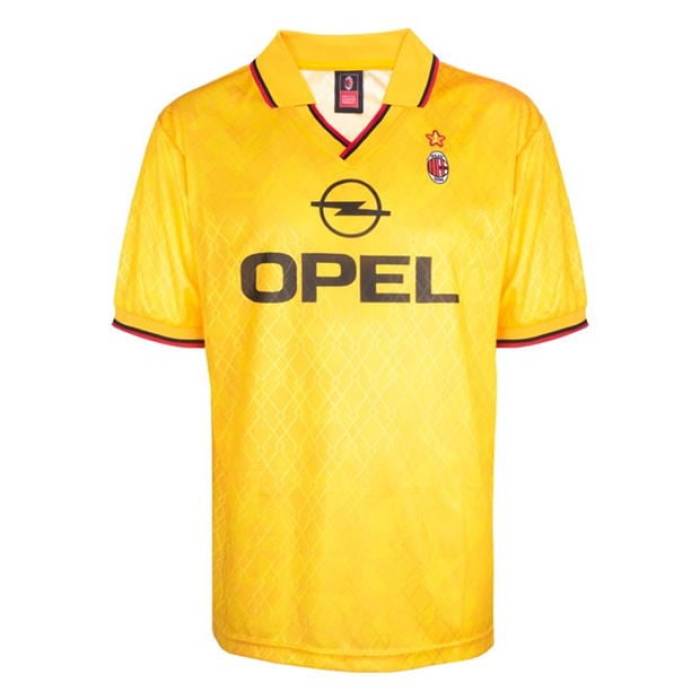 Score Draw 【 Ac Milan Retro Third Shirt '96 Adults Men Yellow 】 レトロ スポーツ アウトドア サ...