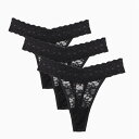 Be You 【 Pack Lace Thong Women Black 】 インナー 下着 ナイトウェア レディース インナー 下着 ランジェリー ショーツ その他 レディース 黒色 ブラック