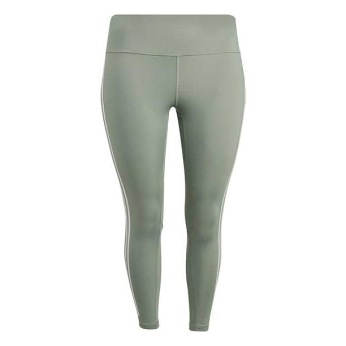 ǥ Adidas  Optime Trainicons 3-Stripes 7/8 Leggings (Plus Size) Wo...
