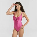 Be You 【 Lattice Plunge Swimsuit Women Raspberry 】 水着 レディースファッション 水着 レディース