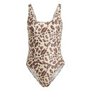 アディダス Adidas 【 Essentials Animal Print U-Back Swimsuit Women Brown/White 】 水着 スポ...