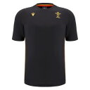 Macron 【 Wales Rugby Travel T-Shirt 2024 Adults Men Blk/Gol/Red 】 ラグビー Tシャツ スポーツ...