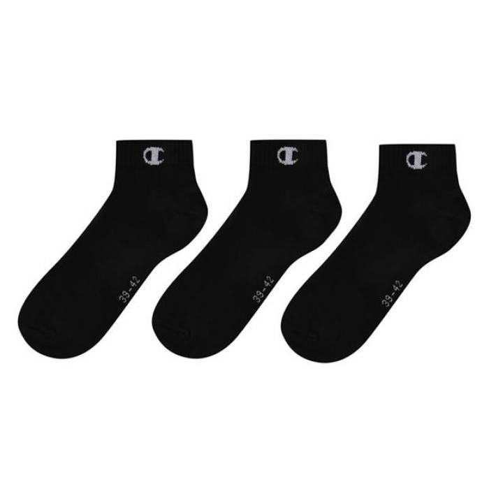ԥ Champion  Logo Quarter 3 Pack Socks Womens Women Black 8Va  ...
