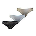 Be You 【 3 Pack Mircofibre Lace Brazilian Briefs Women Black/White/Nud 】 インナー 下着...