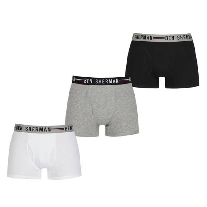 ٥󥷥㡼ޥ Ben Sherman  3 Pack Chase Boxer Sort Men Black/White/Grey  ...