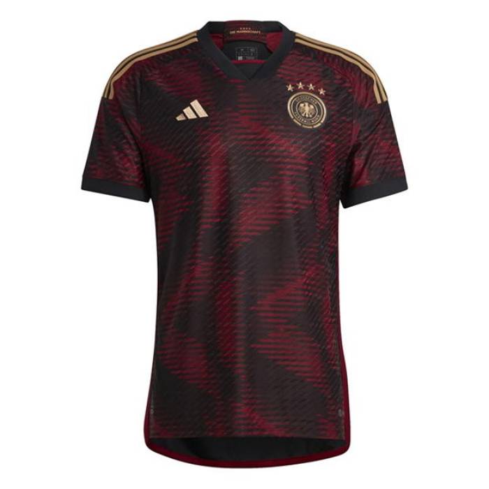 アディダス Adidas 【 Germany Away Authentic Shirt 2022 Mens Men Black/Burgundy 】 オーセンテ...