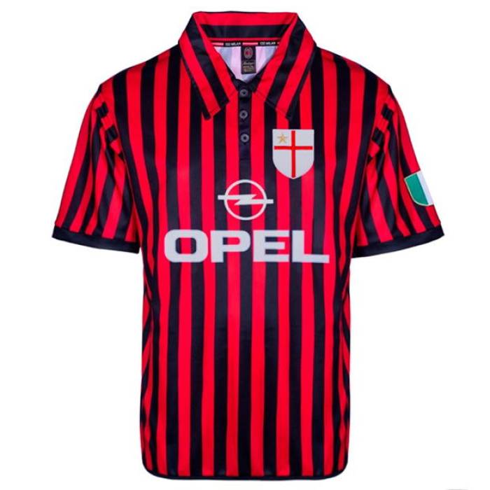 Score Draw 【 Ac Milan Centenary 2000 Home Shirt Adults Men Red/Black 】 スポーツ アウトド...