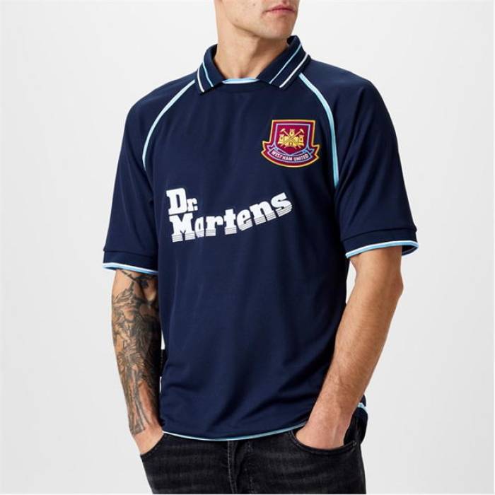 Score Draw 【 West Ham United Retro Away Shirt 00 Adults Men Blue 】 ユナイテッド レトロ スポ...