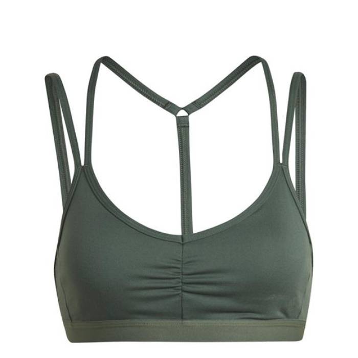 ǥ Adidas  Yoga Essentials Light-Support Bra Womens Women Green Ox...