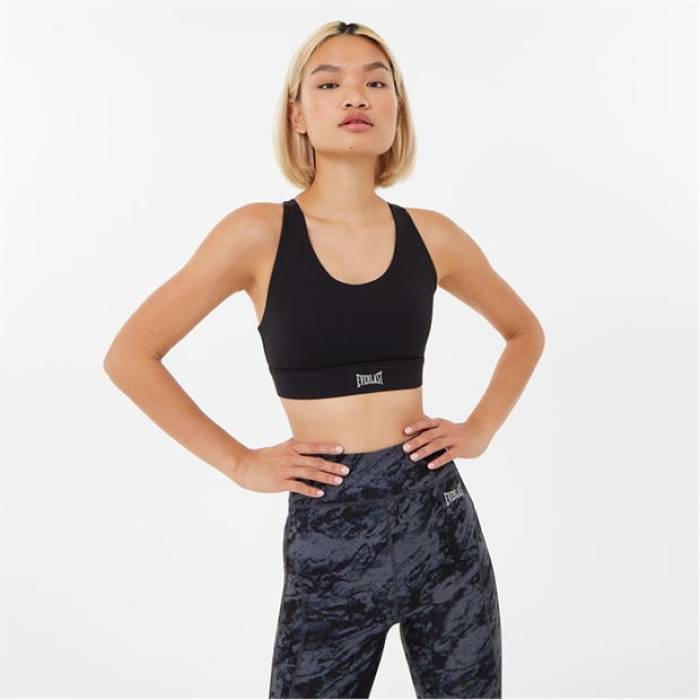 Everlast  Medium Support Sports Bra Womens Women Black  ǥ ݡ ...