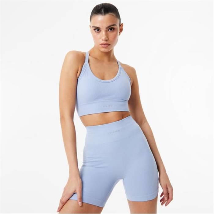 Usa Pro  X Sophie Habboo Seamless Rib Sports Bra Women Brunera Blue ...
