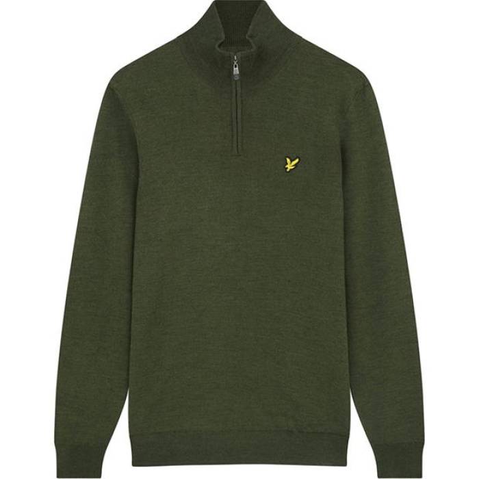 Lyle And Scott  Golf Core Quarter Zip Merino Jumper Men Cactus Green ...