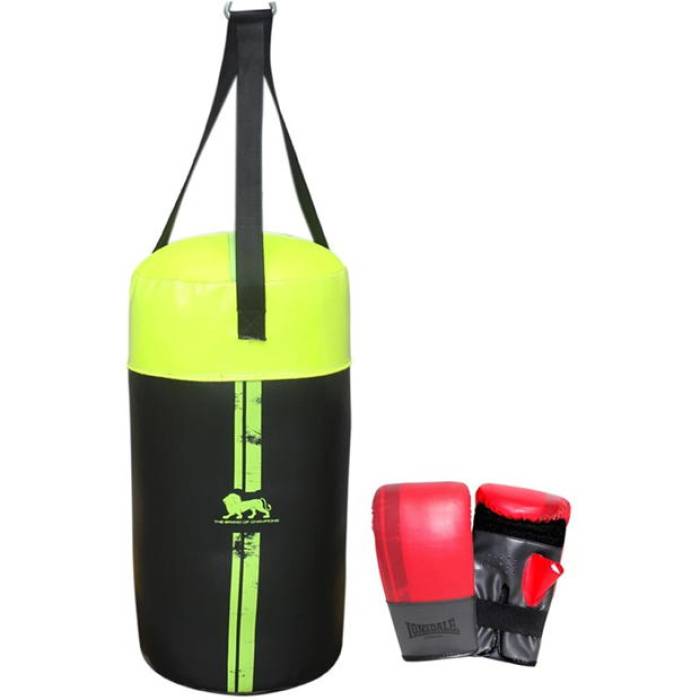 Lonsdale  Contender Punch Bag And Mitt Set Unisex Flouro Green  Хå ...