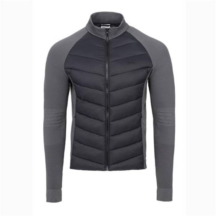 Slazenger 【 Hybrid Jacket Mens Men Black/Charcoal 】 Hybrid ハイブリッド Jacket ジャケット メンズ メンズファッション コート ジャケット メンズ 黒色 ブラック チャコール