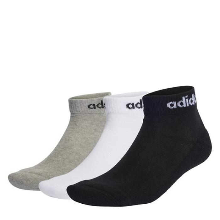 ǥ Adidas  Linear Ankle Cushioned Socks 3 Pairs Juniors Kids Black...