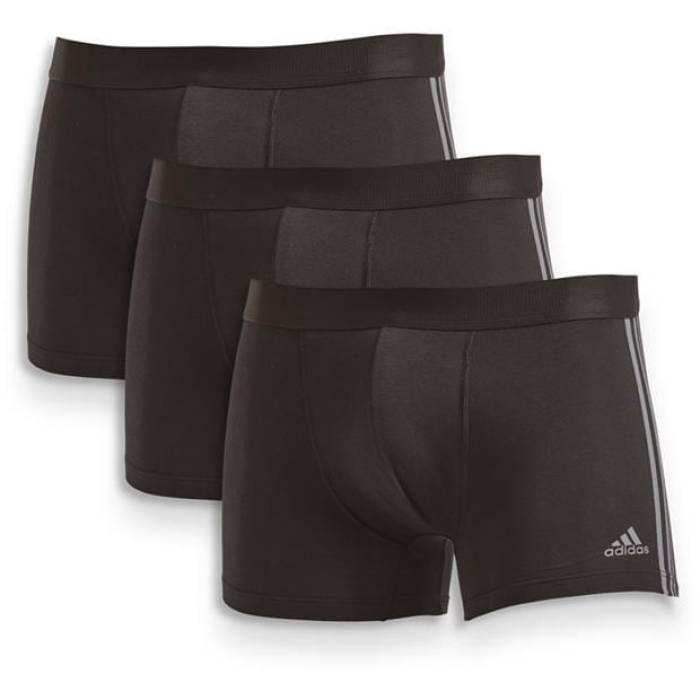 アディダス Adidas 【 Active Flex Cotton 3 Stripe Boxer Mens Men Black 】 Stripe ストライプ メン..
