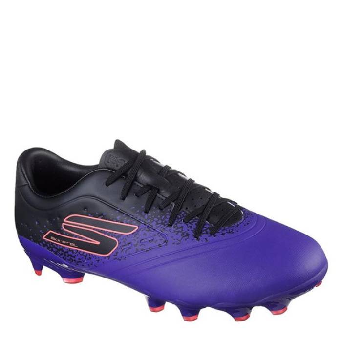 スケッチャーズ Skechers 【 Razor Gold Firm Ground Football Boots Men Purple/Black 】 ゴールド...