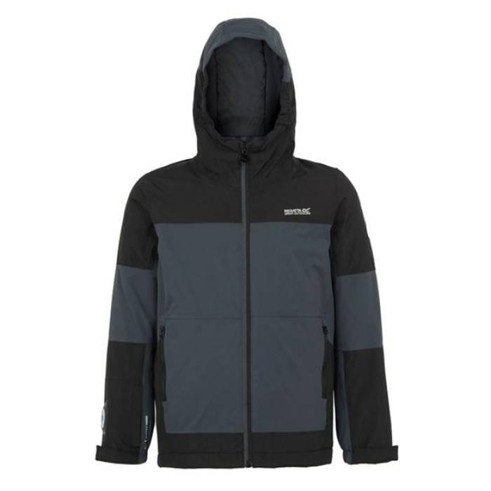 Regatta  Beamz Iv Waterproof Jacket Juniors Kids Grey/Black  Jacket ...