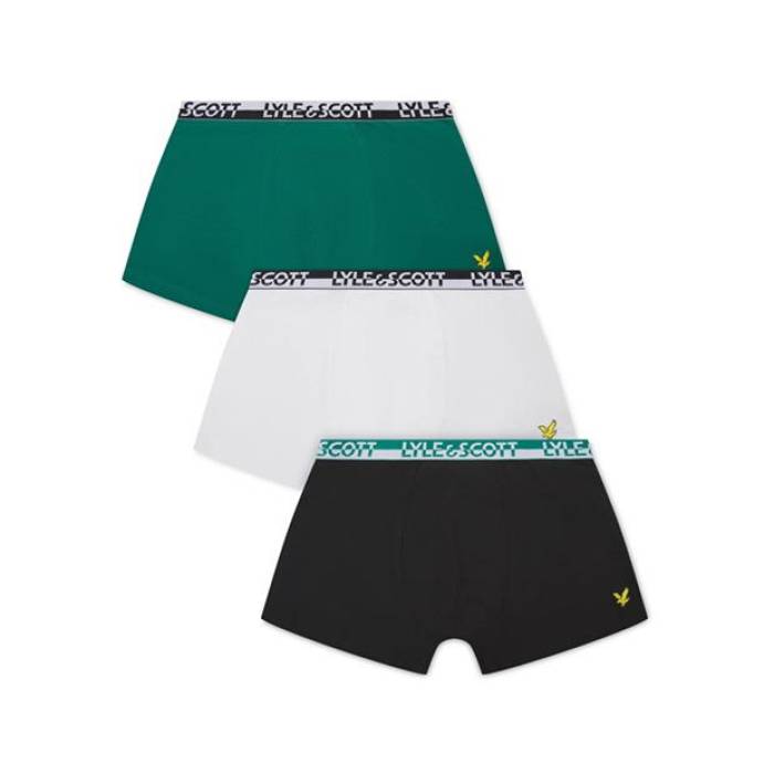 Lyle And Scott  3 Pack Trunks Jn99 Kids Blk/Wht/Green  å ٥ӡ ޥ˥ƥ...