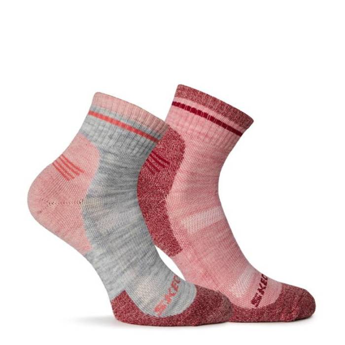 å㡼 Skechers  2-Pack Walking Socks Womens Women Grey/Pink  2 ...