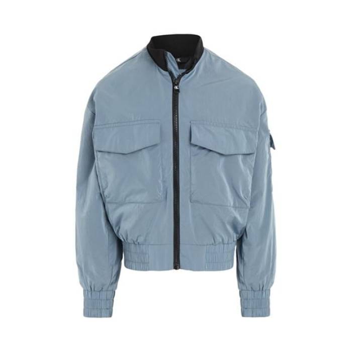 カルバンクライン ジーンズ Calvin Klein Jeans 【 Structured Nylon Zipped Bomber Kids Goblin Bl...