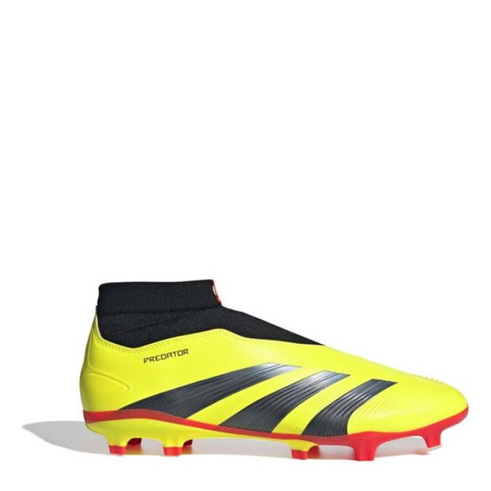 アディダス Adidas 【 Predator 24 League Laceless Firm Ground Football Boots Men Yellow/Blk/Red 】 プレデター フットボール ブーツ スポーツ アウトドア サッカー フットサル サッカー シューズ スパイク メン
