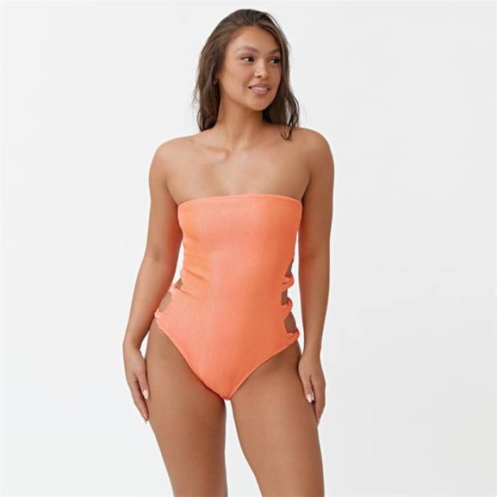 Be You 【 Textured Cut Out Detail Swimsuit Women 】 水着 レディースファッション 水着 レディース
