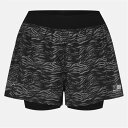 Karrimor 【 2 In 1 Shorts Women Black Aop 】 ショーツ スポーツ アウトドア ランニング マラソン ウェア レディースウ...