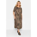 ユアーズ Yours 【 Curve Mixed Animal Midi Smock Dress Men Camel 】 ドレス レディースファッション ドレス...