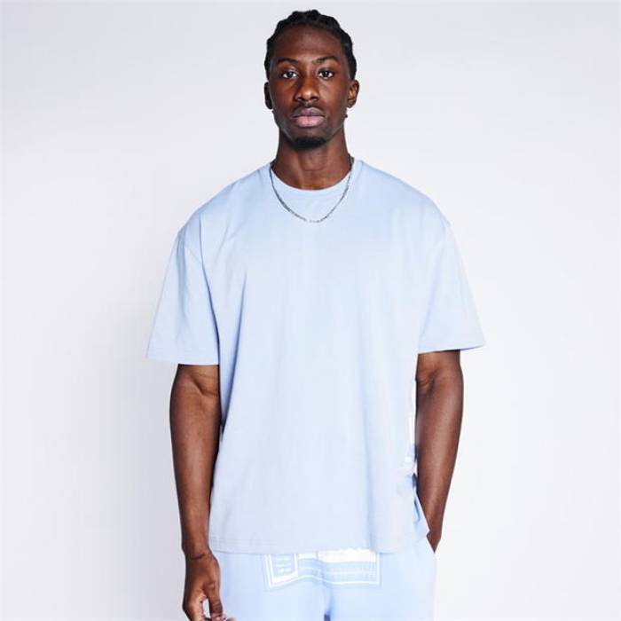 ֥åɥ֥饶 Blood Brother  Badged T-Shirt Sn99 Men Dusty Blue  T ...