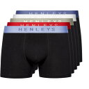Henleys 【 5 Pack Boxers Men Black 】 インナー 下着 ナイトウェア メンズ インナー 下着 ボクサーパンツ メンズ 黒色 ブラック