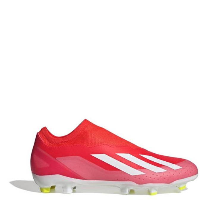 アディダス Adidas 【 X Crazyfast League Laceless Firm Ground Football Boots Men Red/Wh...