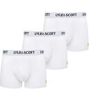Lyle And Scott 【 Barclay 3 Pack Boxer Shorts Men Bright White001 】 ショーツ インナー 下着 ナイトウェア メンズ インナー 下着 ボクサーパンツ メンズ