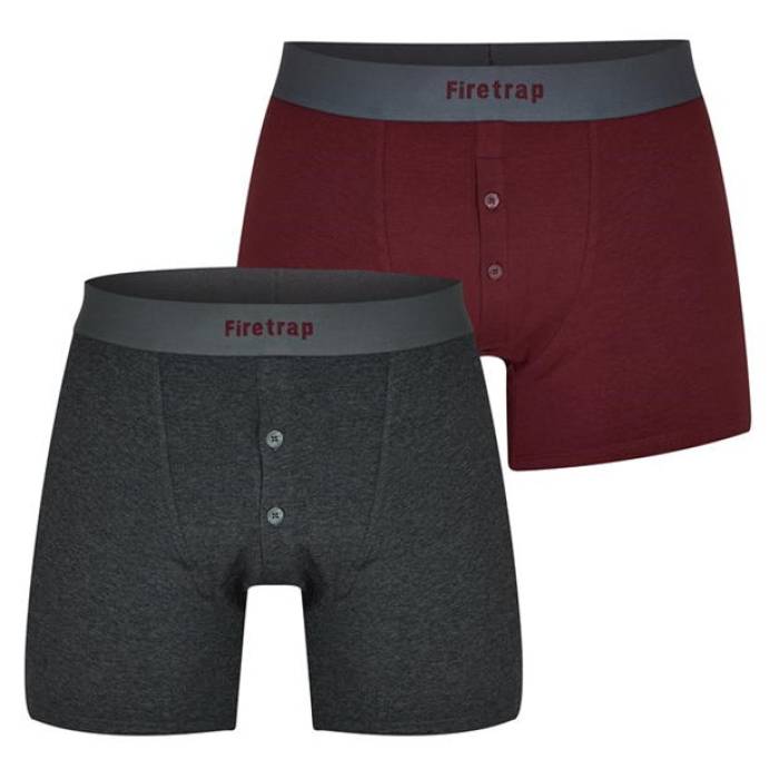 Firetrap  2 Pack Boxers Men Grey / Wine  ʡ  ʥȥ  ʡ  ...