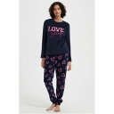 Linea 【 Love Sleep Twosie Women Navy 】 インナー 下着 ナイトウェア レディース ナイトウェア ルームウェア パジャマ レディース 紺色 ネイビー