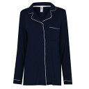 チェルシーペアーズ Chelsea Peers 【 Modal Button Up Pyjama Set Women Navy 】 パジャマ インナー 下着 ナ...