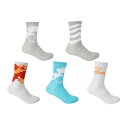 Hot Tuna 【 Crew Socks 5Pk Ladies Women Multi-99 】 クルー ソックス・靴下 インナー 下着 ナイトウェア レディース 靴下 レッグウェア 靴下 レディース