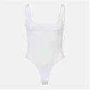 Missy Empire 【 Premium Sculpt Square Neck Bodysuit Women White 】 Premium プレミアム ボディースーツ インナー 下着 ナイトウェア レディース インナー 下着 ランジェリー 補正下着 ボディスーツ レディー